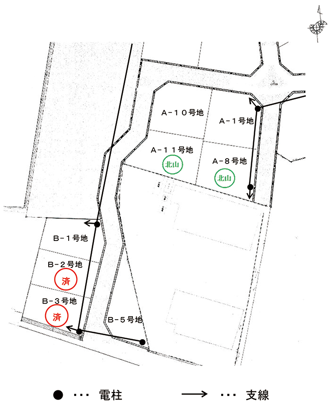 グランパーク湯田Ⅳ　伊勢市小俣町区画図